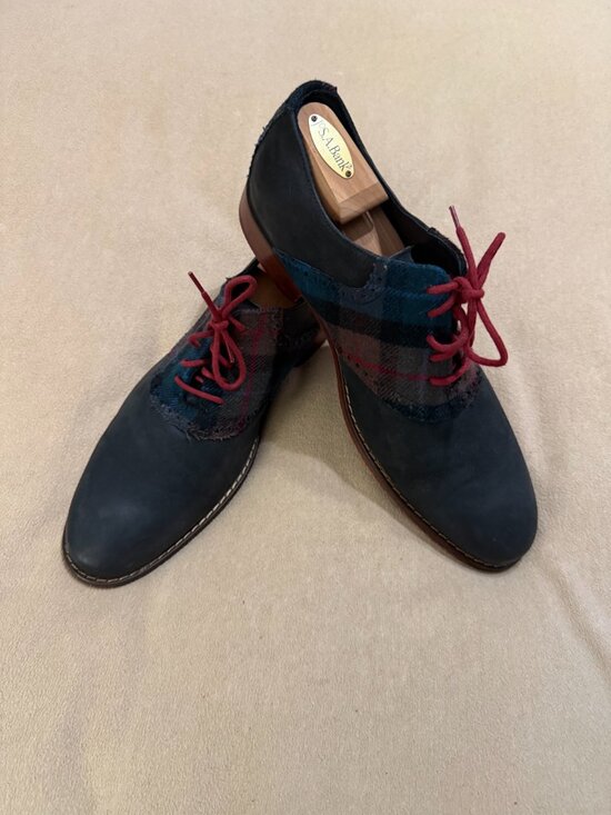 MENS DARK GREEN AND PLAID COLE HAAN SHOES SIZE 12 GREAT CONDITION